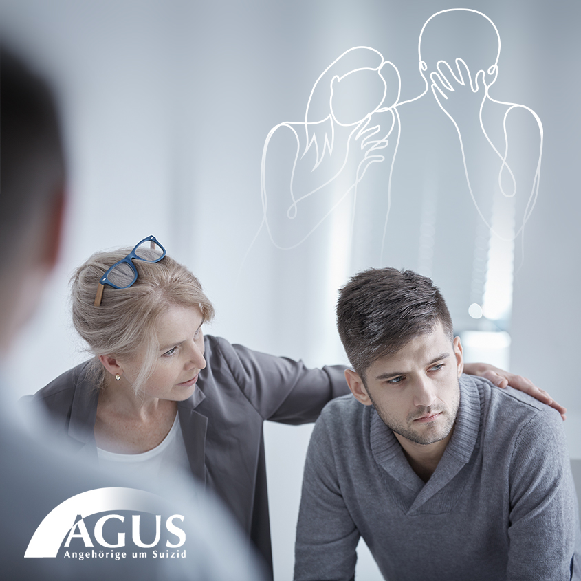 Teaser Ausschnitt Internetauftritt AGUS – Angehörige um Suizid; Verlinkung zu Referenzseite Webdesign AGUS 