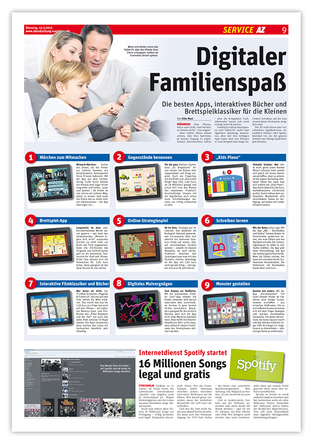 Abendzeitung Nürnberg – Referenzseite Servicethemen